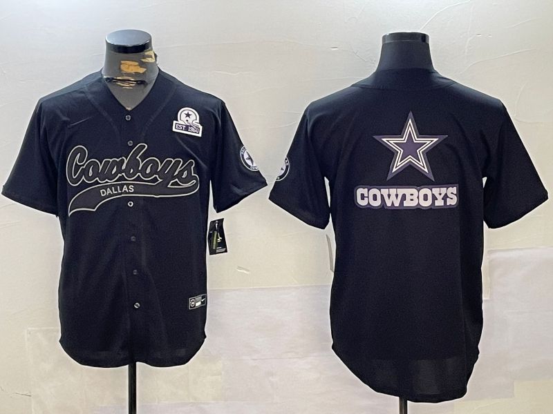 Men Dallas Cowboys Blank Black Joint Name 2024 Nike Limited NFL Jersey style 15->dallas cowboys->NFL Jersey